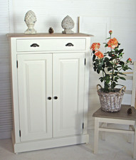 Vertiko Kommode Highboard Schrank 1 Schublade 2 Türen Landhaus cremeweiß