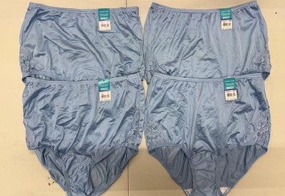 4 Pc VANITY FAIR PERFECTLY Yours LACE Nouveau 13001 Nylon Brief 6 /M BLUE