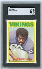 1972 Topps ALAN PAGE Minnesota Vikings HIGH #300 SGC 6 EX/NM Condition