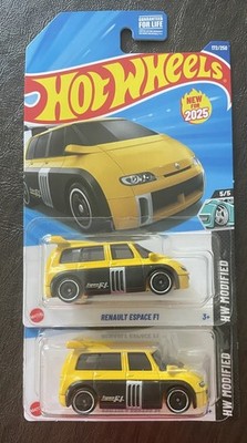 2025 Hot Wheels Renault Espace F1 Yellow 172/250 lot of 2