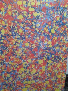 Papier marbré à la cuve de Michaël Pepino pour la Reliure Ref B15