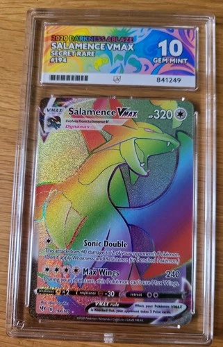 2020 Salamence VMAX Secret Rare Holo  Darkness Ablaze 194/189 ACE 10 GM, All 10s
