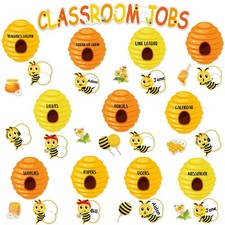 Bee Theme Classroom Bulletin Board Set Bee Hive Decorations Honeycomb Cutouts