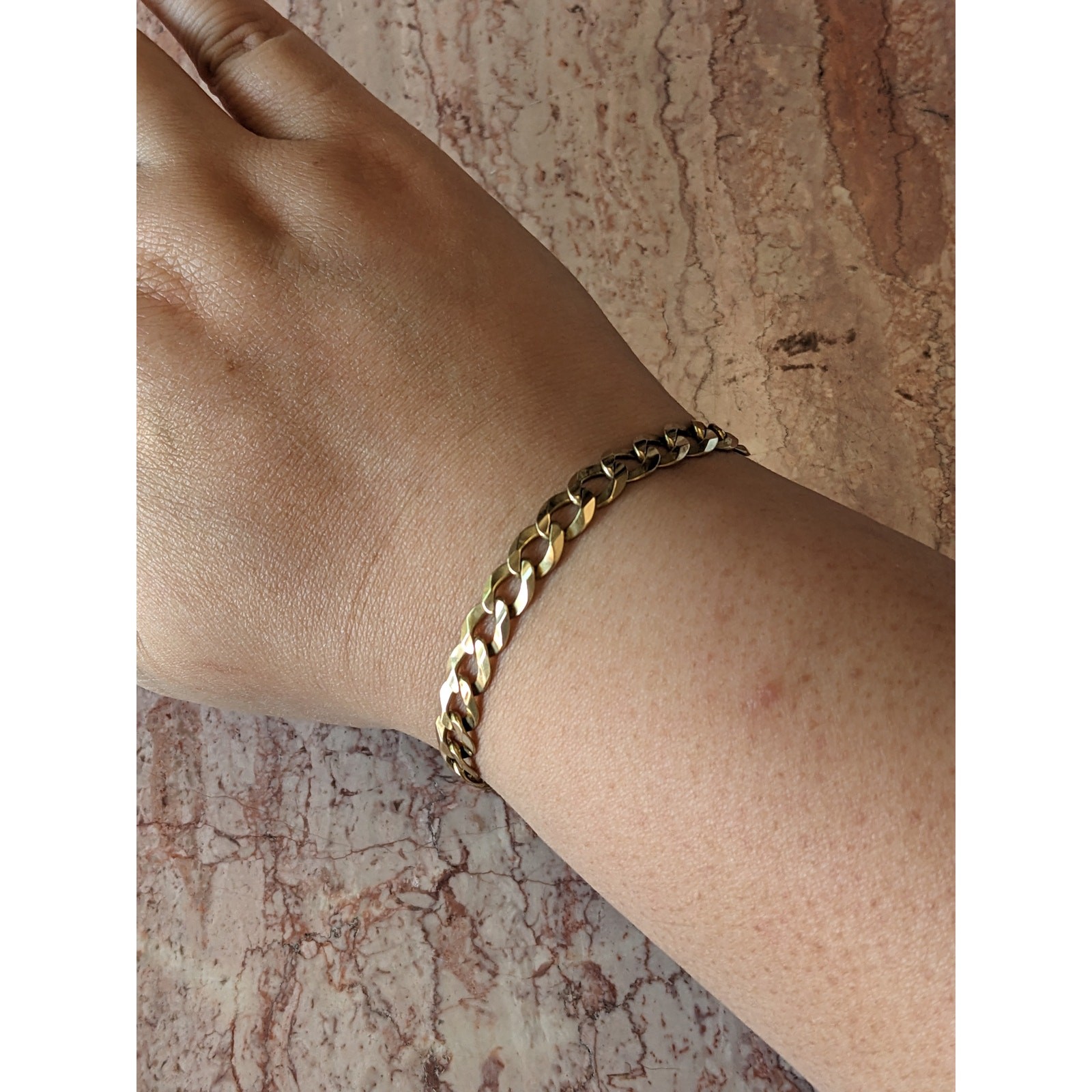 Estate 14k Yellow Gold Cuban Link Curb Bracelet 8.5in