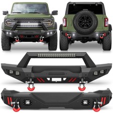 Front Or Rear Bumper W Sensor Holes Winch Plate For Ford Bronco 2021-2026 Truck Front Or Rear Bumper W Sensor Holes Winch Plate For Ford Bronco 2021-2026 Truck