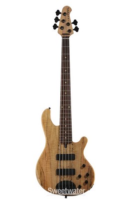 Lakland Skyline 55-01 Deluxe Spalted Maple Bass Guitar - Natural with Indian