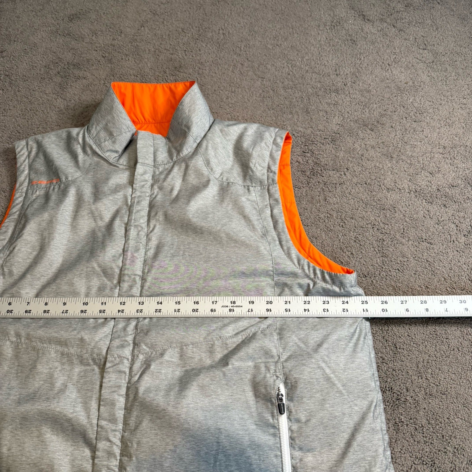 Zero Restriction Tour Series Reversible Full Zip Vest Gray Orange Men’s XL