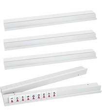Wooden Mahjong Racks with Pushers Set of 4 - White Pine Wood Tile Holders f...