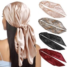 35  Large Satin Square Head Scarf, 4PCS Silk Like Neck Scarf Hair Sleeping