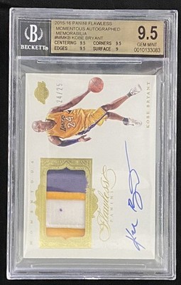 2015-16 Panini Flawless #MMKB Kobe Bryant  Momentous Autographed Memorabilia