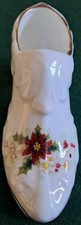 VINTAGE ROYAL ALBERT - POINSETTIA BONE CHINA SHOE - BEAUTIFUL AND DECORATIVE