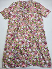 Vintage Floral Print Short Sleeve Nightgown X-Large Touch Of Care
