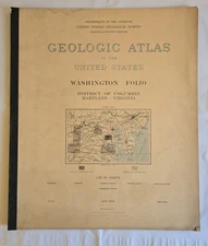 Antique 1901 USGS Geologic Folio #70 Washington DC Original Atlas Maps