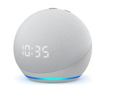 Image of Amazon Echo Dot 4th Gen Smart Speaker - Glacier White with Clock