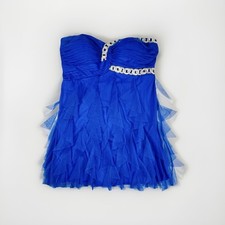 Blondie Nites Party Dress Cocktail 15 Large Blue Homecoming Prom Strapless