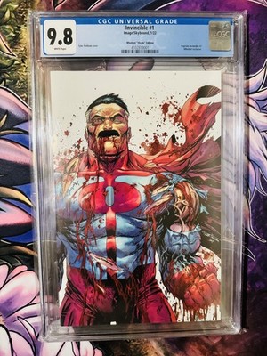 Invincible #1 Omniman Kirkham Whatnot Virgin Battle Damage Variant CGC 9.8 Image