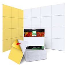 18 Pack Acoustic Panels-12"X12"X 0.4"Soundproof Wall Panels, White Sound Abso...