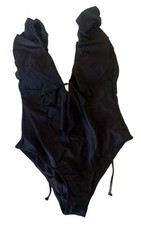 Women's Black One-Piece Swimsuit with Ruffle Detail 89