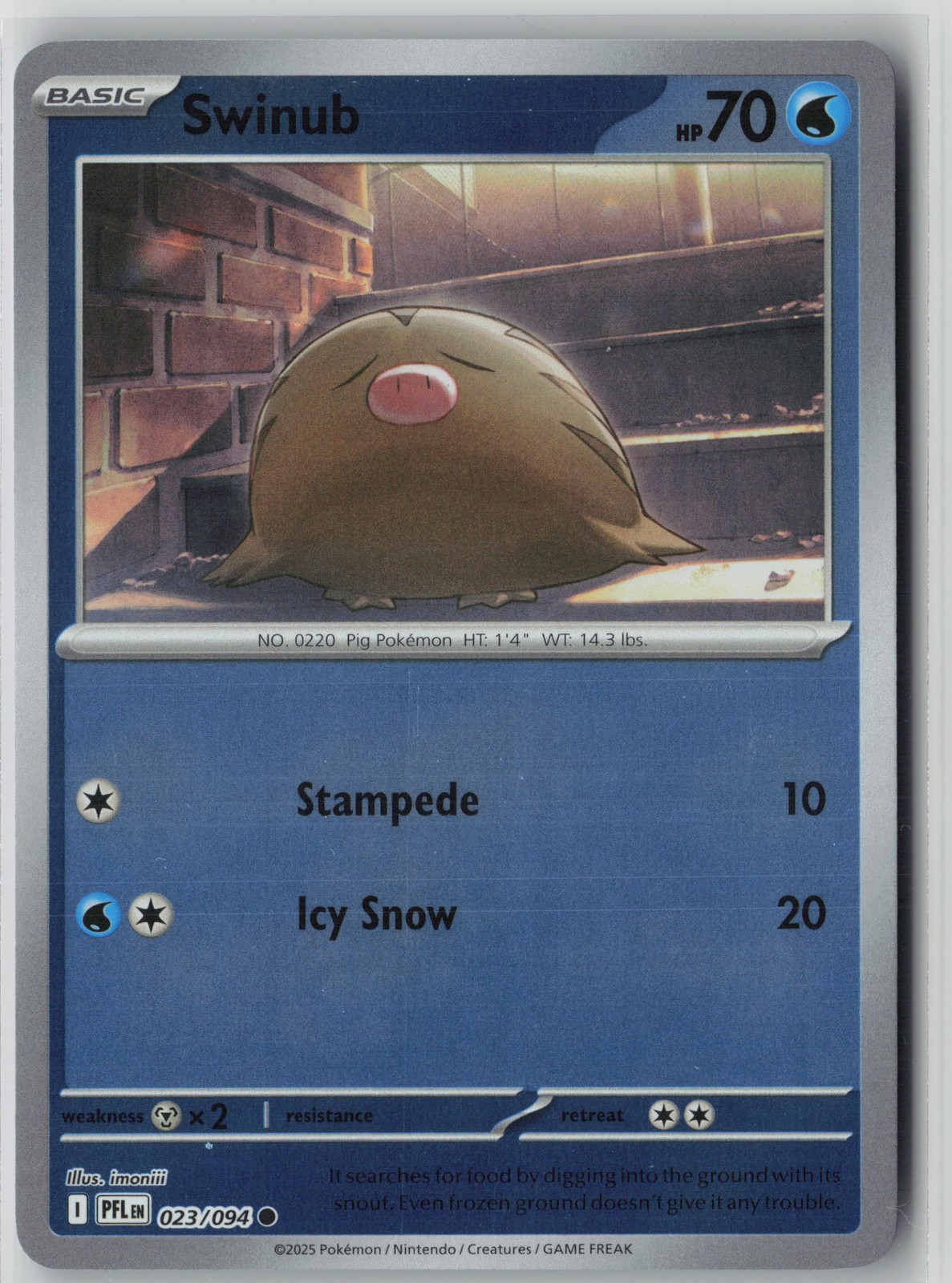 Swinub (023/094) Reverse Holo [Common] Pokemon ME02: Phantasmal Flames [ENG]
