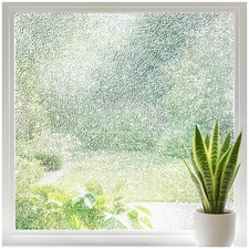 Borskyn Frosted Glass Window Privacy Film Ice Vein Texture Static Cling UV Block
