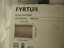 IKEA FYRTUR Wireless Battery Operated Roller Block Out Blinds 34"or 48” Wide NEW