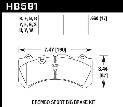 Hawk Performance HB581U.660 Disc Brake Pad for Various Models