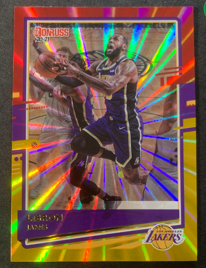 LeBron James 2020-21 Panini Donruss Red Gold Laser Los Angeles Lakers #12