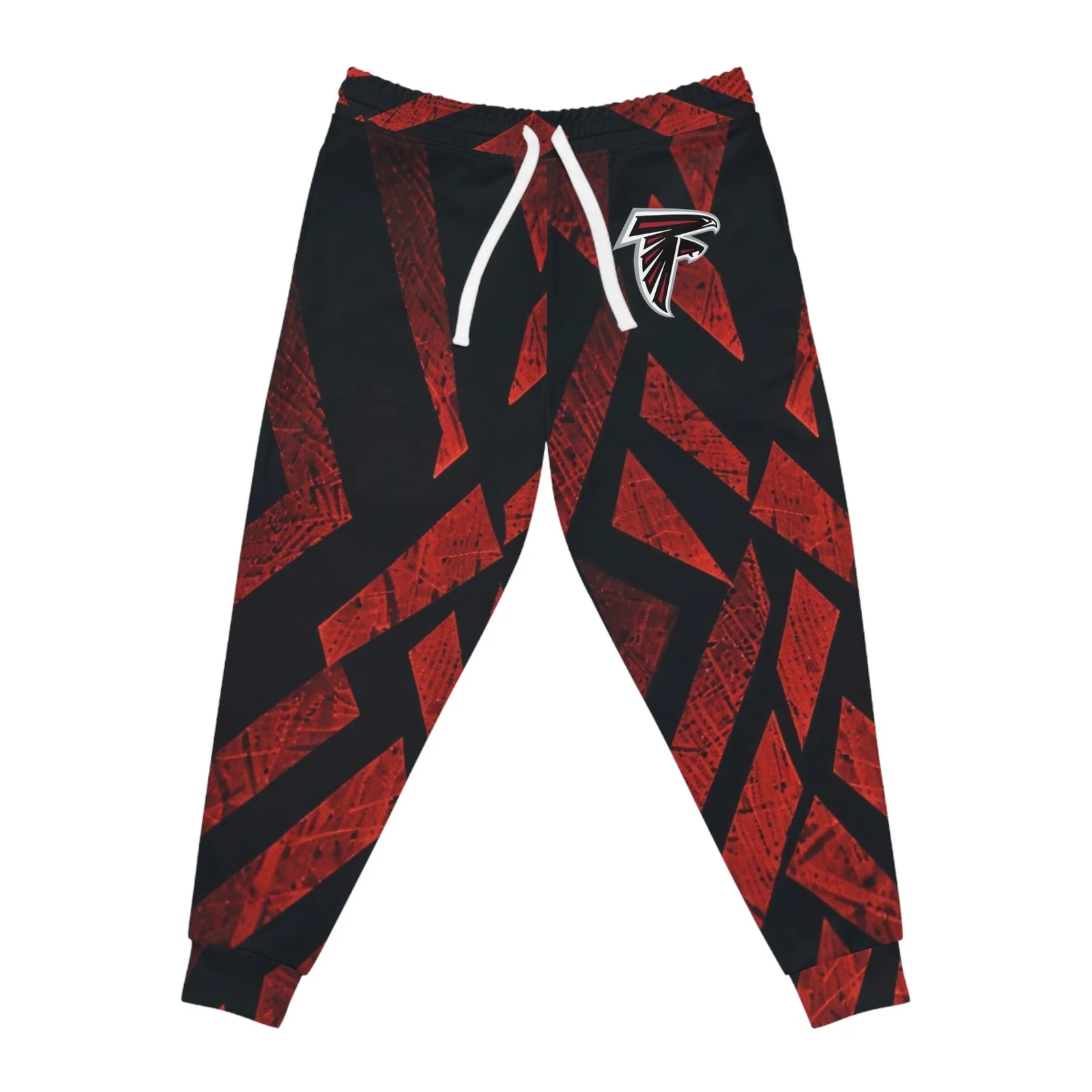 Atlanta Falcons style joggers with bold red geometric pattern, Gifr for Fan