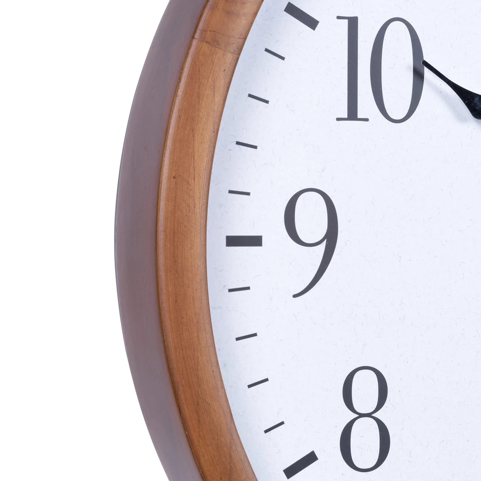 404-50447-INT 12.8" Atomic Walnut Analog Wall Clock - Image 2 of 4