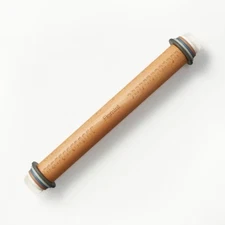 17.28" Adjustable Wood Rolling Pin Light Brown - Figmint: Handled for Baking