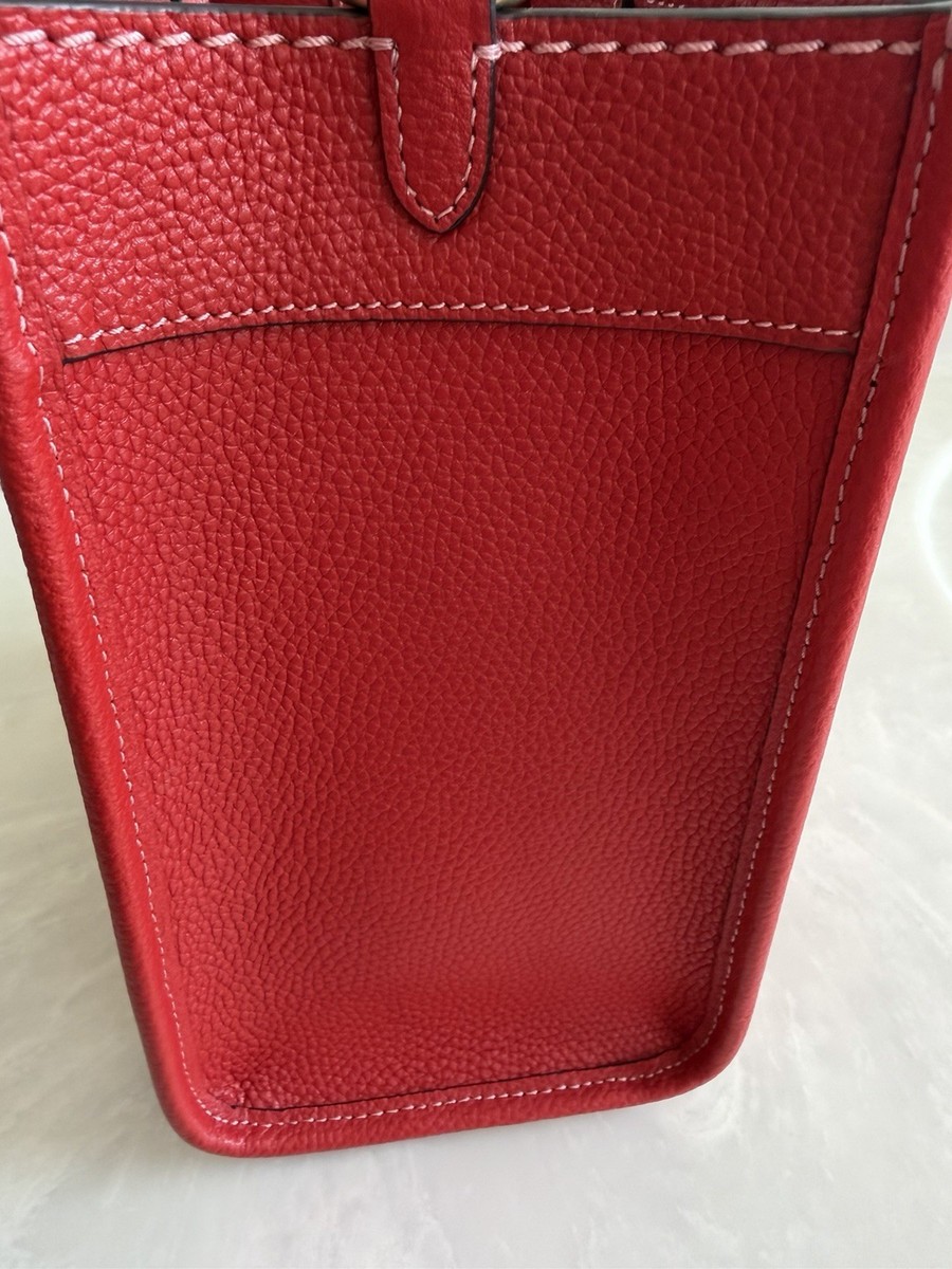 COACH Rexy Sport Red Luxury Designer Leather Field Tote 22 CF084
