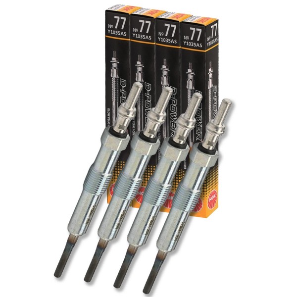 4X NGK 94103 Y1035AS D-POWER 77 GlüHkerze FüR Dacia Mercedes Nissan Renault 1.5D-image
