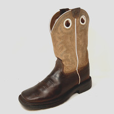 Ariat WorkHog Western Work Boots Kids 4.5 Brown Leather Wide Square Toe Pullon