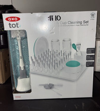 OXO Tot Bottle Cup Brush Cleaning Set w/ Stand, Drying Rack, Non-Scratch