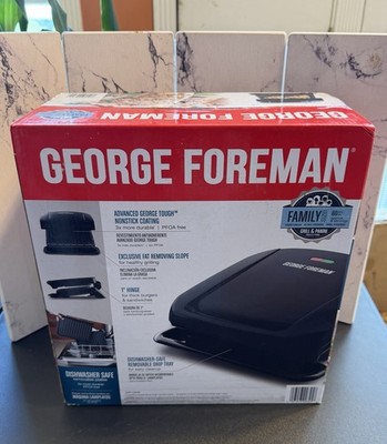 George Foreman GRP1060B 4 Serving Grill Panini Press Removable Plates NIB