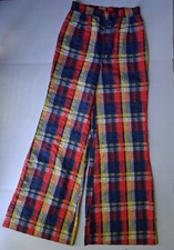 VINTAGE 1970s MAVERICK PLAID FLARED WOMEN'S PANTS FLARE BELL BOTTOMS COOL MAN