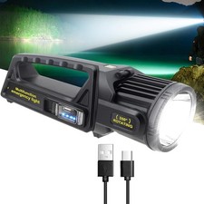 1450000 Lumens Rechargeable Torch Powerful Torches Spotlight XXX-Large, Black 