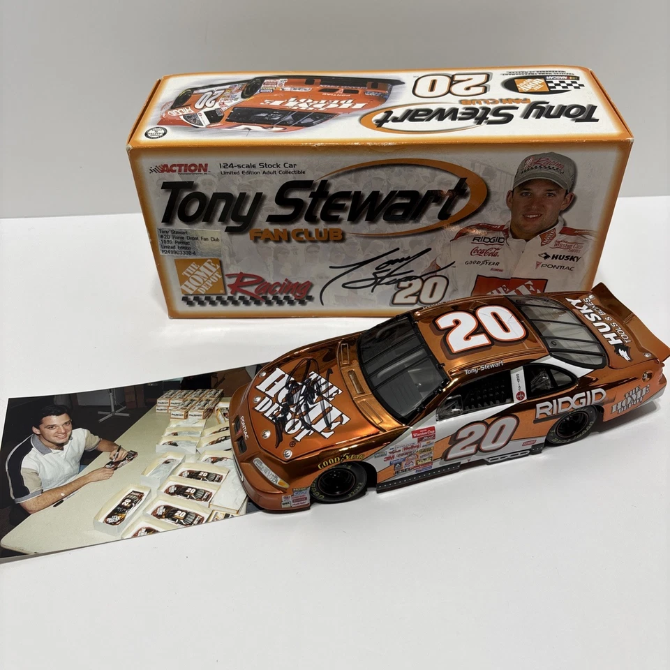 Pontiac 1999 Tony Stewart #20 Home Depot Action edición limitada 1:24 autografiado Foto 2 de 4