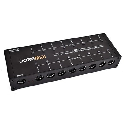 DOREMiDi MIDI THRU-16 Box Filter and Switch 1 MIDI input into 16 MIDI outputs...