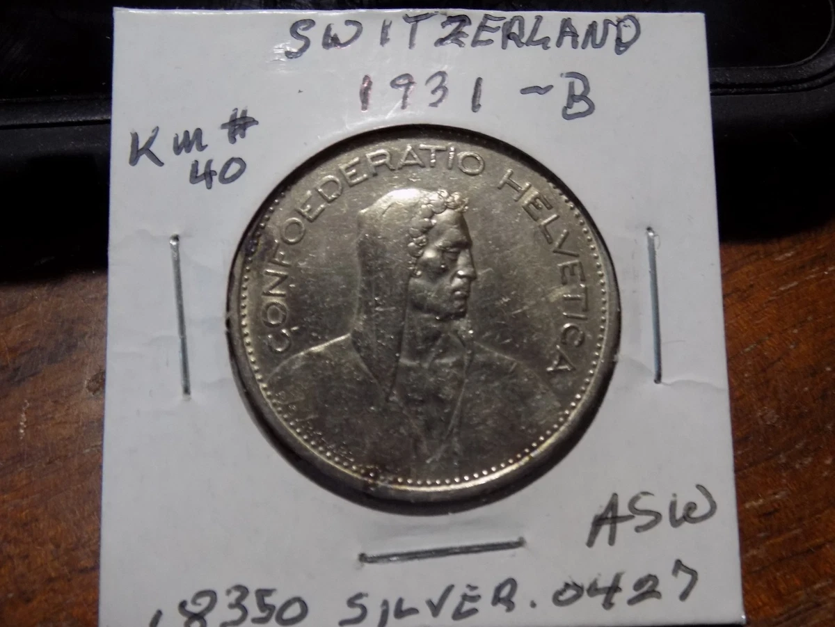 Silver 1931 Year Swiss Coins for sale | eBay