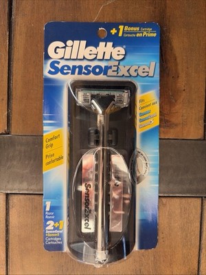 Gillette Sensor Excel Razor Bonus Pack 2 Excel Cartidges +1 Sensor3 Cart NEW NOS