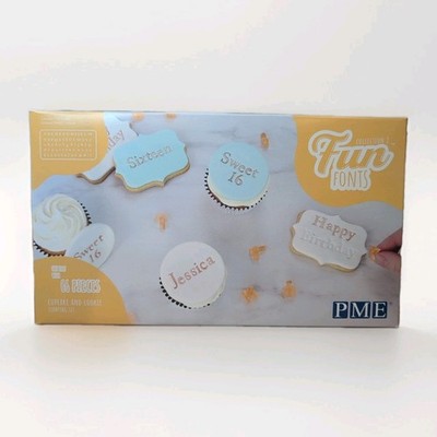 PME Fun Fonts Collection 2 Cupcake Plätzchen Stempelset 66 Stück Backen