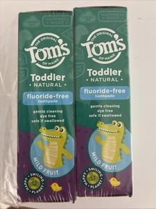 TOMS Fluoride-Free Toddler Training Toothpaste 2 Pack NIB