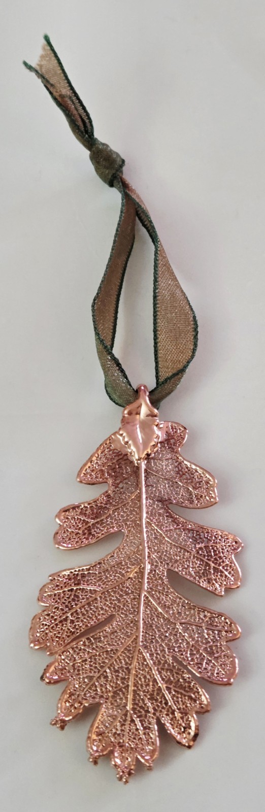 Vintage 14kt Electroformed Rose Gold Dipped Oak L… - image 3
