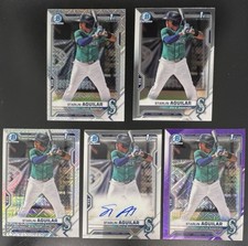 5 Card Lot 2021 Bowman Starlin Aguilar - Auto - Mega /250 - 2- Mega - Chrome