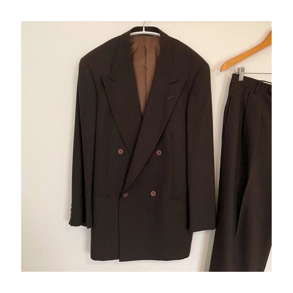 Terno Emporio Armani peito duplo configuração superior e inferior espinha de peixe tamanho 46 usado - Imagem 2 de 4