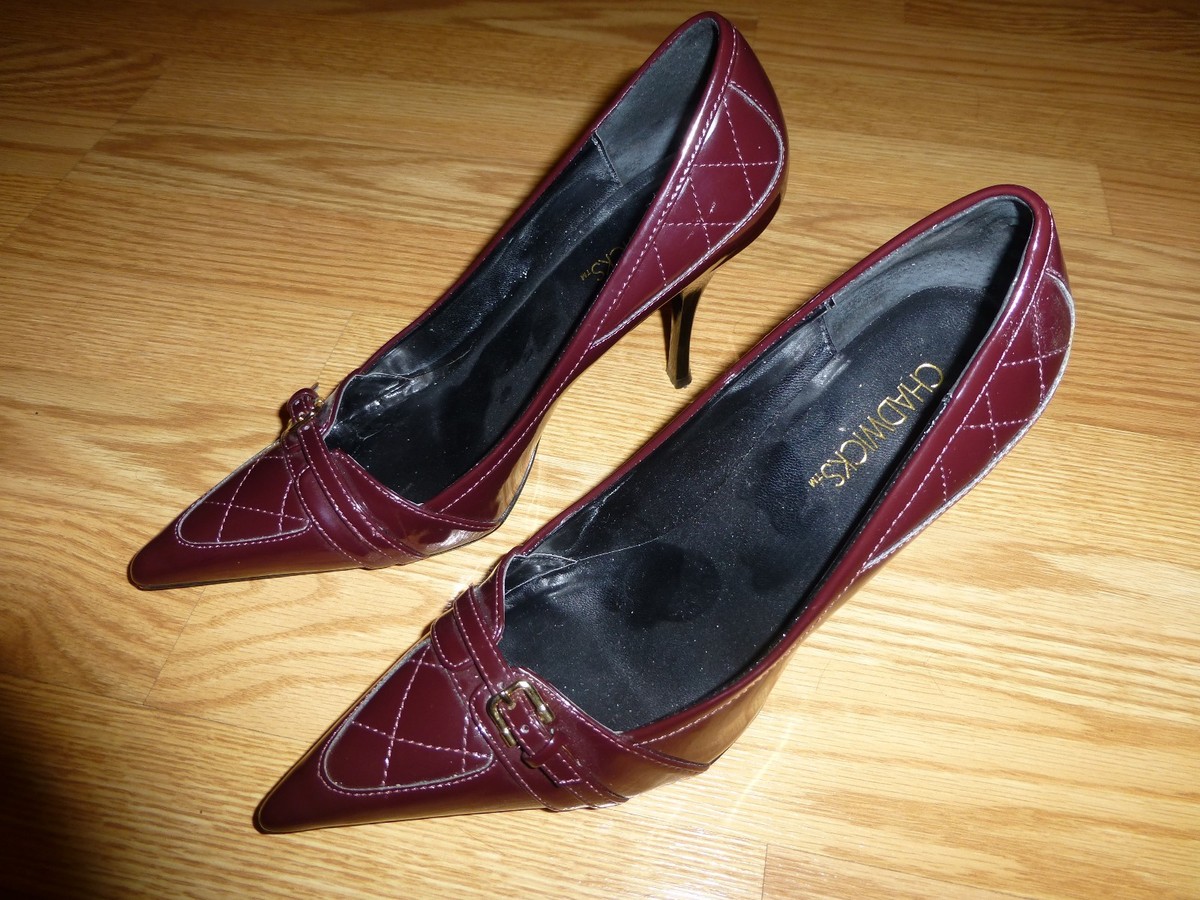 Ladies Burgundy High Heel Shoes Size 8