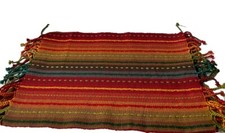 Set of 4 Pier 1 Imports Multi Stripe with Fringe Placemats 14" x 20"