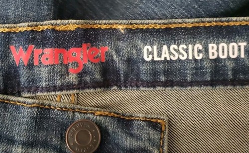 Wrangler Jeans Size 14 Teen Boys Five Star Boot Cut Slim Adjustable Waist Blue - Picture 8 of 10