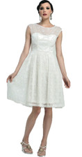Sue Wong ~ White Eyelet Illusion Bodice Fit & Flare Party Dress 4 NEW $408